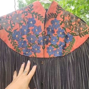 Womens Genuine leather tassel jacket